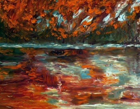Artist: Laara WilliamsenTitle: Autumn river reflection