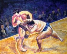 Artist: Mike Halem Title: Sumo Wrestling